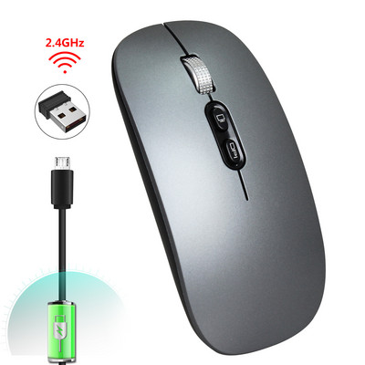 Vezeték nélküli egér Bluetooth 5.0 egér USB számítógépes egér Vezeték nélküli újratölthető néma egér Ultravékony, ergonomikus egerek PC laptopokhoz