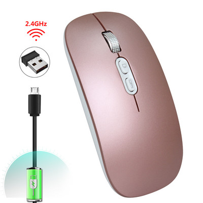 Vezeték nélküli egér Bluetooth 5.0 egér USB számítógépes egér Vezeték nélküli újratölthető néma egér Ultravékony, ergonomikus egerek PC laptopokhoz