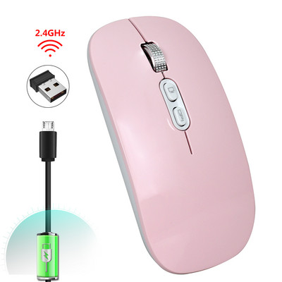 Vezeték nélküli egér Bluetooth 5.0 egér USB számítógépes egér Vezeték nélküli újratölthető néma egér Ultravékony, ergonomikus egerek PC laptopokhoz