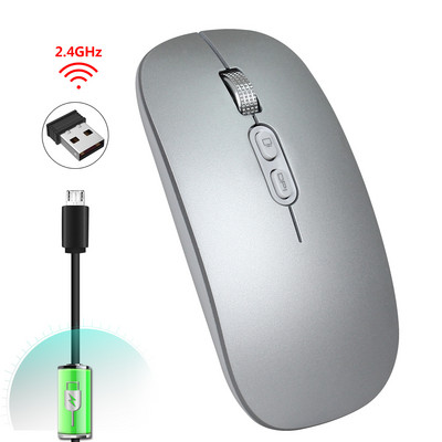 Vezeték nélküli egér Bluetooth 5.0 egér USB számítógépes egér Vezeték nélküli újratölthető néma egér Ultravékony, ergonomikus egerek PC laptopokhoz