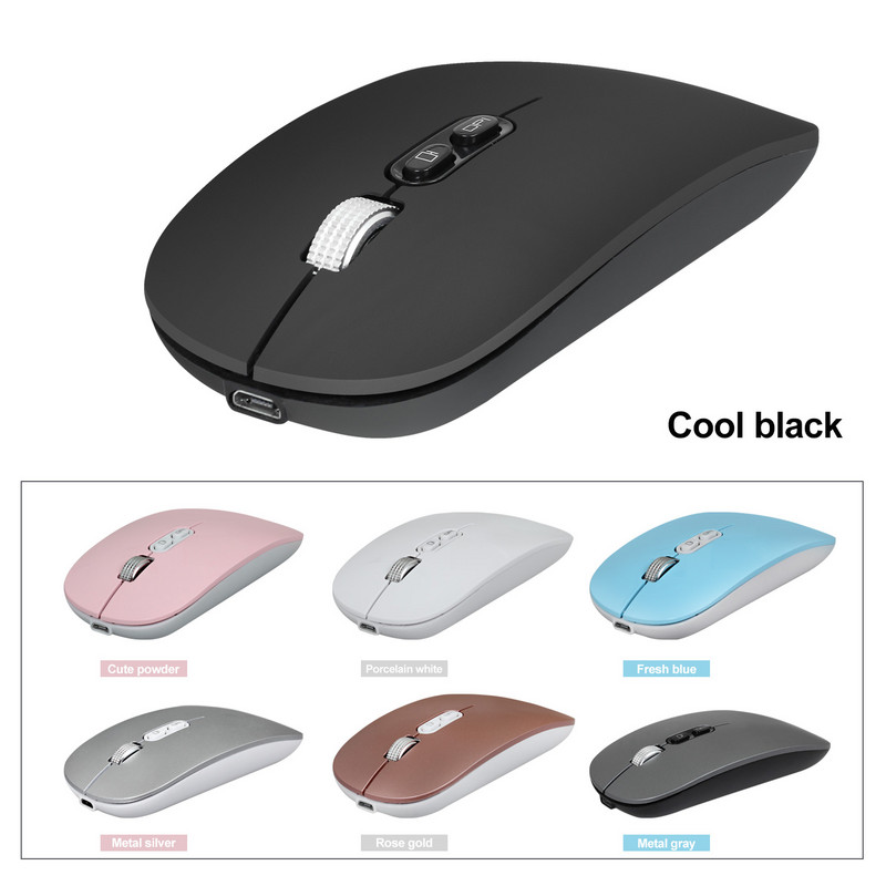Vezeték nélküli egér Bluetooth 5.0 egér USB számítógépes egér Vezeték nélküli újratölthető néma egér Ultravékony, ergonomikus egerek PC laptopokhoz