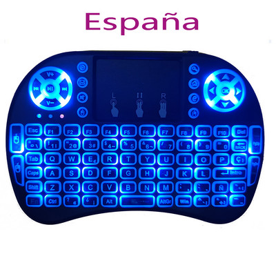 Bezdrôtová klávesnica I8 Mini s podsvietením, angličtina, ruština, francúzština, španielčina, portugalčina, arabčina, Fly Mouse 2.4G, touchpad pre Android TV Box PC