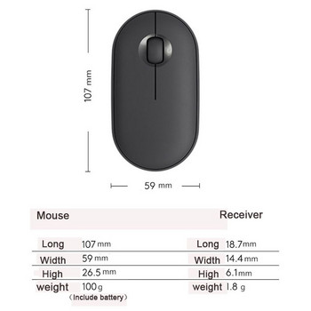 1000 DPI 24 GHz Pebble M350 Ασύρματο ποντίκι Αθόρυβο Bluetooth Δέκτης USB Ασύρματο ποντίκι Υπολογιστή Φορητός υπολογιστής Ποντίκι παιχνιδιού