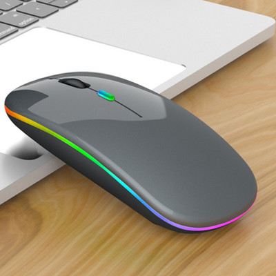 Vezeték nélküli egér Bluetooth RGB újratölthető egér vezeték nélküli számítógép Mause LED háttérvilágítású, ergonomikus játékegér laptophoz