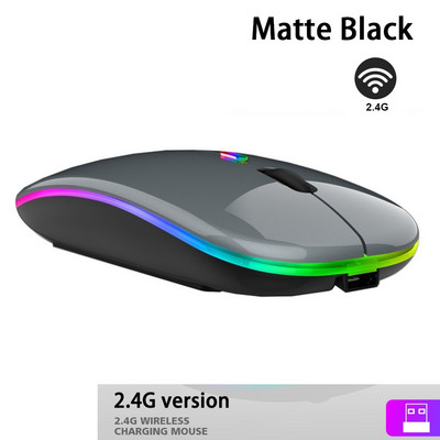 Mouse fără fir Bluetooth RGB Mouse reîncărcabil pentru computer wireless Mause Mouse ergonomic pentru jocuri cu iluminare din spate LED pentru laptop