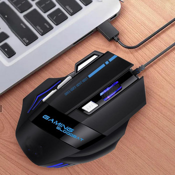 X8 Кабелна мишка Ергономична противоплъзгаща светеща бърза реакция против смущения RGB светлинен ефект 7 бутона USB компютърна мишка Геймър