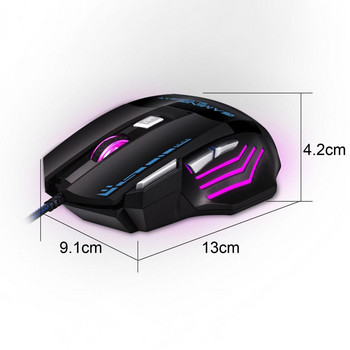 X8 Ενσύρματο ποντίκι Εργονομικό Αντιολισθητικό Φωτεινό Γρήγορη απόκριση Αντιπαρεμβολές RGB Light Effect 7 κουμπιά USB Παιχνίδι για ποντίκια υπολογιστή