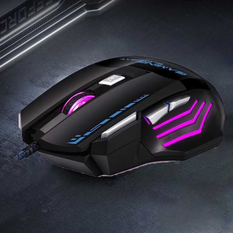 X8 vezetékes egér Ergonomikus csúszásgátló fényes gyors reagálás zavarásgátló RGB fényhatás 7 gombos USB számítógépes egér Gamer