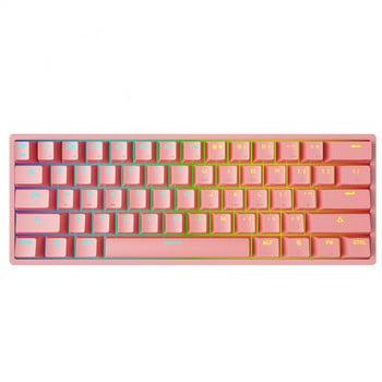 Crack K620 Кабелна клавиатура Механична геймърска клавиатура Mini Pink Green Axis Ergonomic Teclado Desktop Accessories Pc Gamer