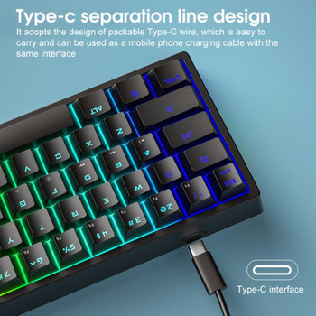 Crack K620 Кабелна клавиатура Механична геймърска клавиатура Mini Pink Green Axis Ergonomic Teclado Desktop Accessories Pc Gamer