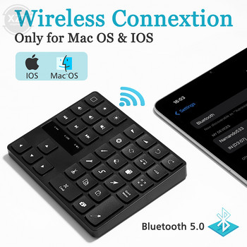 Νέο ασύρματο Bluetooth 5.0 Πληκτρολόγιο διπλού αριθμού 35 πλήκτρων Φόρτιση φορητού υπολογιστή Πληκτρολόγιο αριθμών συνομιλίας για Android IOS Microsoft