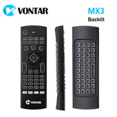 VONTAR MX3 Pro háttérvilágítású 2.4G vezeték nélküli billentyűzet távirányító IR tanuló Fly Air egér X92 X96 Android TV Boxhoz