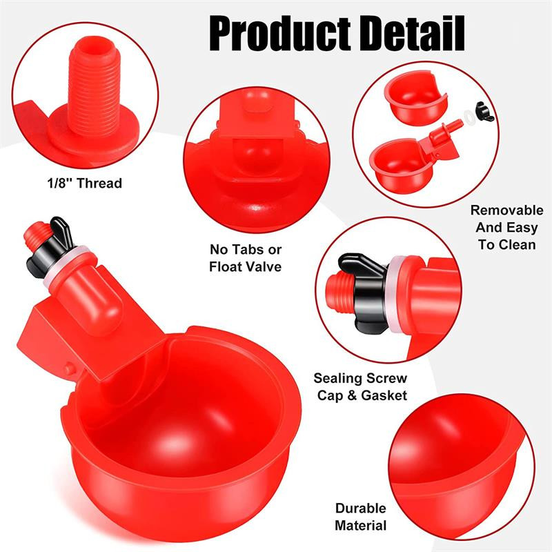 Automatska posuda za pojilo za piliće u čaši za vodu, komplet za pojenje na farmi, za kokošinjac, za pojilicu za perad, hranilica za pitku vodu za piliće, patka, guska, puretina, prepelica