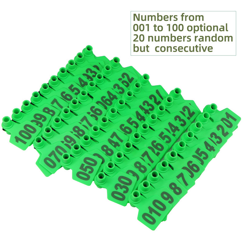 20 de bucăți numere consecutive etichete pentru urechi de porc portocaliu albastru verde galben cercei animale de fermă carnet de identificare digitală pentru animale