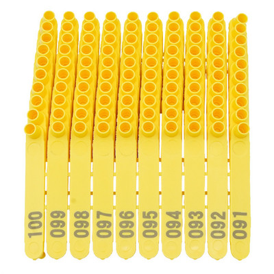 100 buc etichete pentru urechi de oaie pentru animale pentru animale Clești pentru etichete de ureche pentru câini, iepuri, material din nailon, etichetă pentru urechi cu laser de oaie digital 001-100