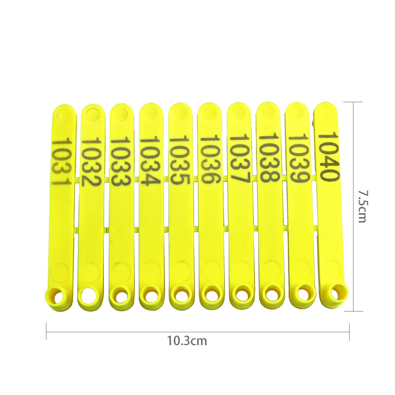 100 buc etichete pentru urechi de oaie pentru animale pentru animale Clești pentru etichete de ureche pentru câini, iepuri, material din nailon, etichetă pentru urechi cu laser de oaie digital 001-100