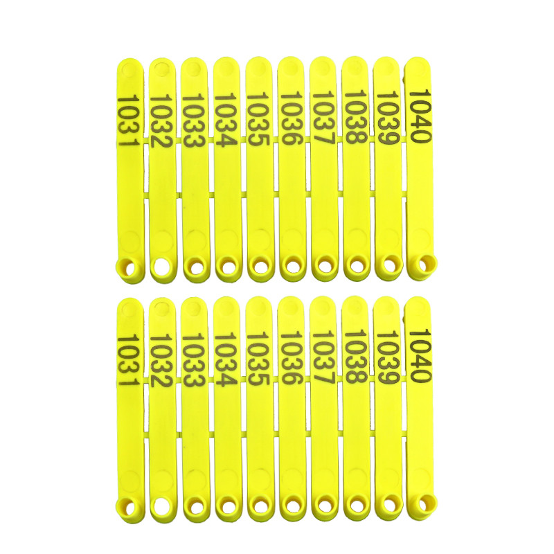 100 buc etichete pentru urechi de oaie pentru animale pentru animale Clești pentru etichete de ureche pentru câini, iepuri, material din nailon, etichetă pentru urechi cu laser de oaie digital 001-100