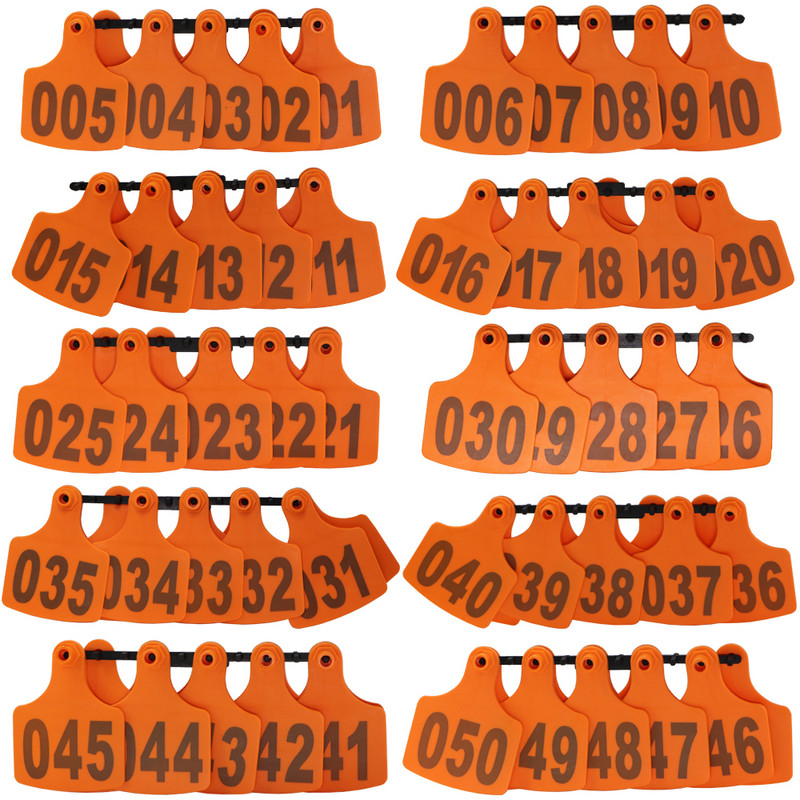 7.5x10CM različiti, ali uzastopni brojevi set stočjih ušnih pločica naljepnica s farmskim životinjama označbe za stoku Označavanje identifikacijske kartice