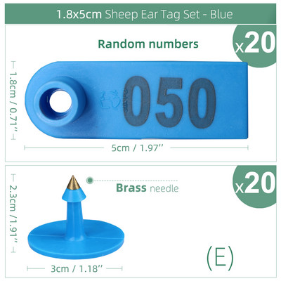 Set de etichete pentru urechi de oaie, 20 de bucăți, marcatori pentru animale din plastic, roșu, roz, verde, albastru, galben, portocaliu, pentru card de identificare cu etichetă de capră