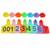 Etichete pentru urechi pentru bovine Etichete pentru urechi pentru animale din plastic TPU Etichetă de identificare pentru fermă de animale cu număr pentru vacă, porc, oaie 100 buc