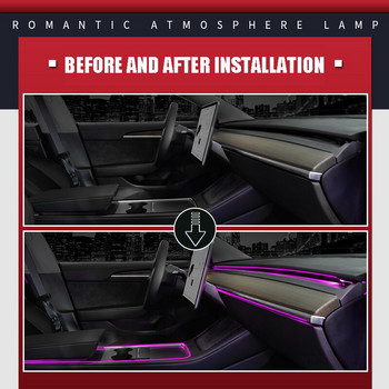 1 σε 1 Φώτα εσωτερικού αυτοκινήτου Διακοσμητικά φώτα ατμόσφαιρας Λωρίδες LED νέον RGB Φώτα οπτικών ινών USB Αυτόματα φώτα περιβάλλοντος