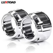 Mască pentru faruri de 2,5 inci pentru lentile de proiector pentru lentile Bi-xenon Mini WST Accesorii pentru stilul mașinii DIY Retrofit Argintiu Negru