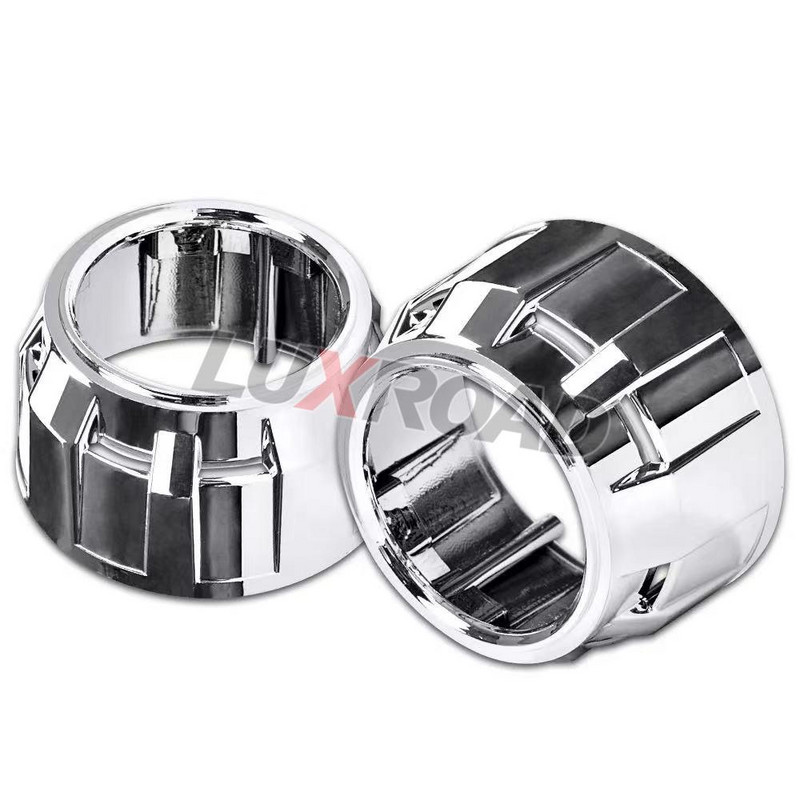 Mască pentru faruri de 2,5 inci pentru lentile de proiector pentru lentile Bi-xenon Mini WST Accesorii pentru stilul mașinii DIY Retrofit Argintiu Negru