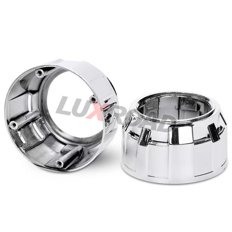 Mască pentru faruri de 2,5 inci pentru lentile de proiector pentru lentile Bi-xenon Mini WST Accesorii pentru stilul mașinii DIY Retrofit Argintiu Negru