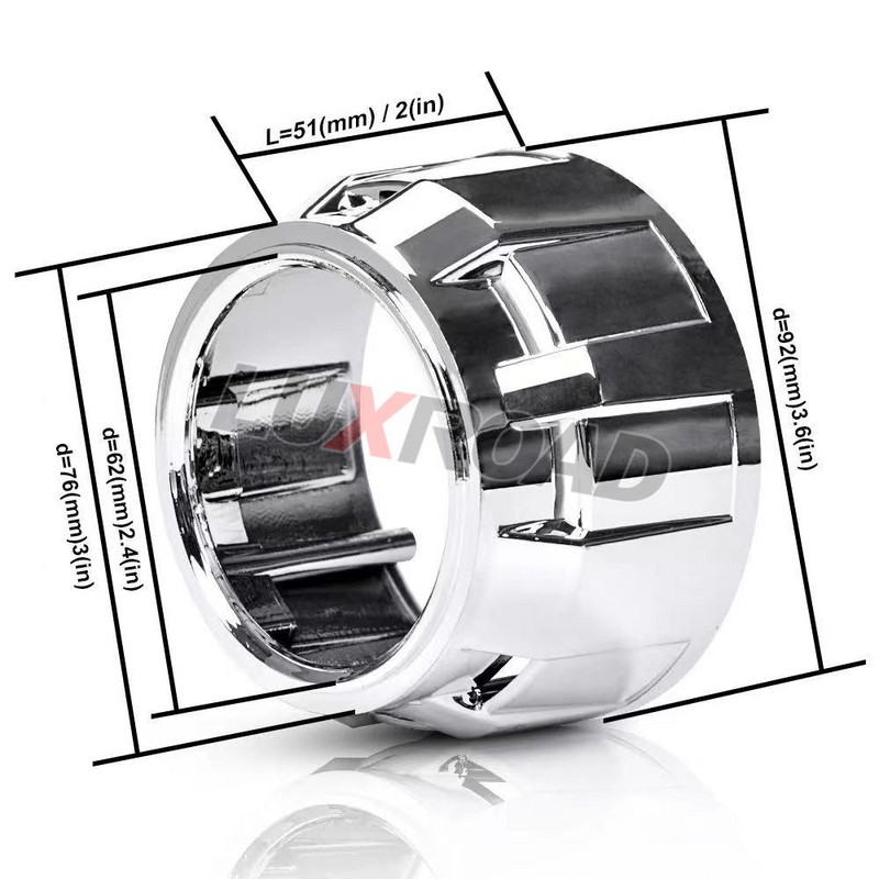 Mască pentru faruri de 2,5 inci pentru lentile de proiector pentru lentile Bi-xenon Mini WST Accesorii pentru stilul mașinii DIY Retrofit Argintiu Negru