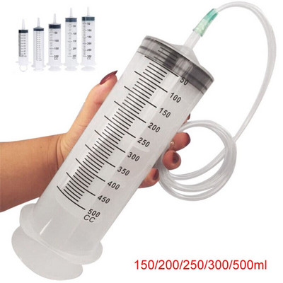 Furtun reutilizabil de 150 ml-500 ml Tub de 1,3 m Pompă de cerneală de alimentare cu capacitate mare de măsurare seringă mare