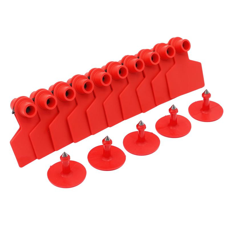 100 bucăți etichetă de porc fără cuvântul cercei cu cap de cupru 7 culori carte de identificare animale de fermă consumabile pentru marca de identitate a animalelor