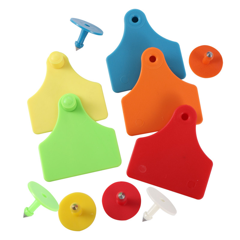 5 seturi de etichete pentru urechi de bovine din TPU de înaltă calitate și cercei cu cap rotund fără cuvinte, card de identificare pentru animale de fermă, provizii pentru animale