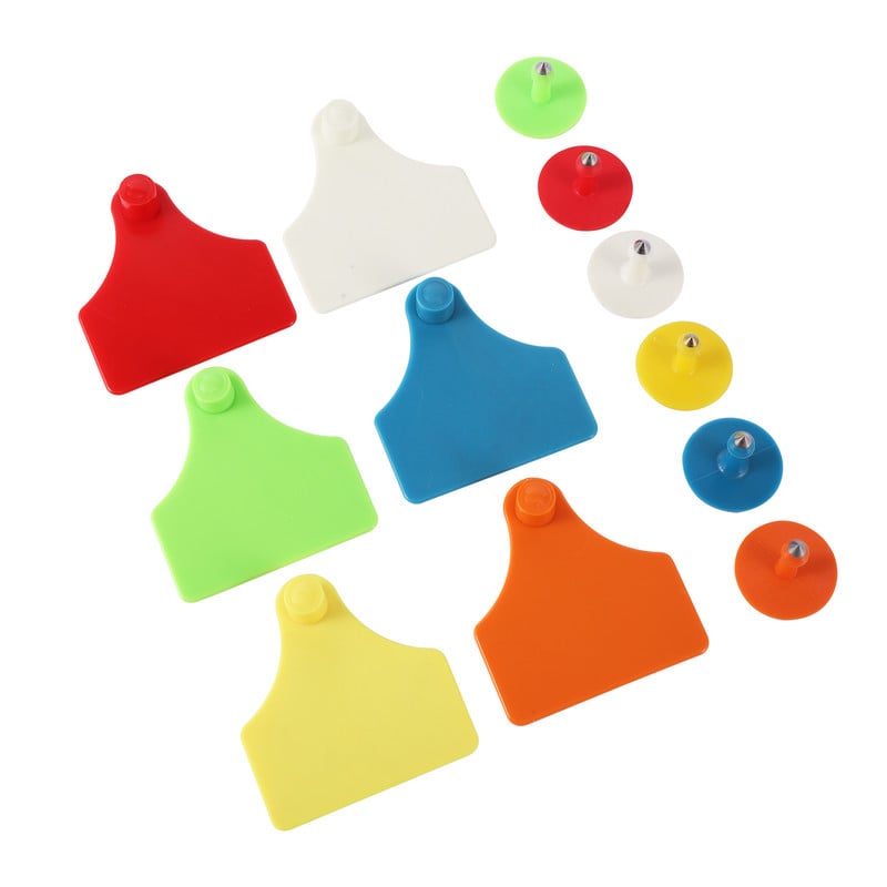 5 seturi de etichete pentru urechi de bovine din TPU de înaltă calitate și cercei cu cap rotund fără cuvinte, card de identificare pentru animale de fermă, provizii pentru animale