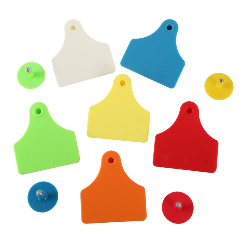 5 seturi de etichete pentru urechi de bovine din TPU de înaltă calitate și cercei cu cap rotund fără cuvinte, card de identificare pentru animale de fermă, provizii pentru animale