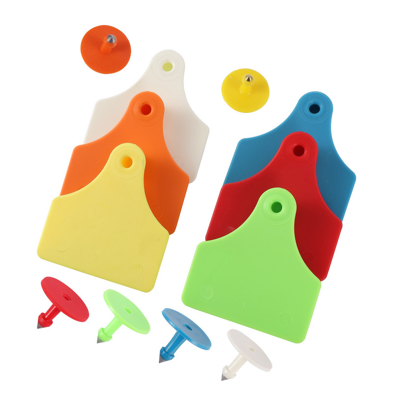 5 seturi de etichete pentru urechi de bovine din TPU de înaltă calitate și cercei cu cap rotund fără cuvinte, card de identificare pentru animale de fermă, provizii pentru animale