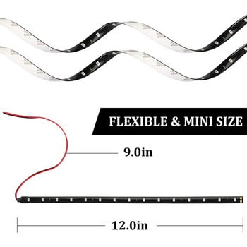 1 брой Автомобилна декорация на LED ленти Автоматична DRL околна светлина 12v15smd30cm Бяло Червено Жълто Синьо