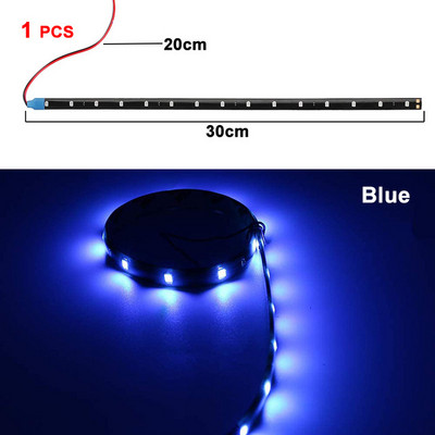 1 bucată Decorare ambientală auto LED bandă Lumină automată DRL Lumină ambientală 12v15smd30cm Alb Roșu Galben Albastru