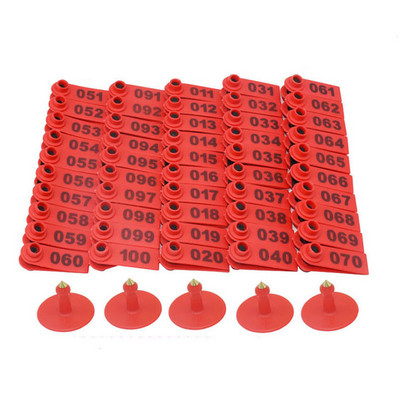 Nr. 1-100 semne de etichetă pentru ureche de oaie cu cuvântul ureche, tastare cu laser, cercei cu cap de cupru, carte de identificare pentru animale de fermă, etichetă pentru ureche de oaie