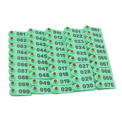 Nr. 1-100 semne de etichetă pentru ureche de oaie cu cuvântul ureche, tastare cu laser, cercei cu cap de cupru, carte de identificare pentru animale de fermă, etichetă pentru ureche de oaie