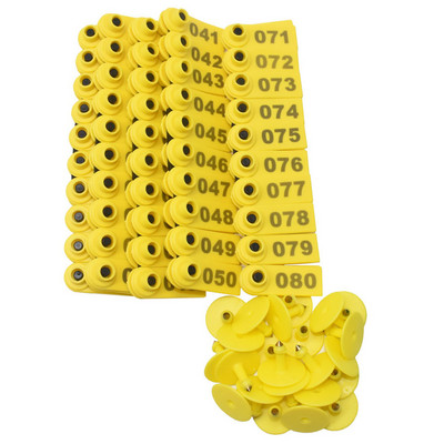 Nr. 1-100 semne de etichetă pentru ureche de oaie cu cuvântul ureche, tastare cu laser, cercei cu cap de cupru, carte de identificare pentru animale de fermă, etichetă pentru ureche de oaie