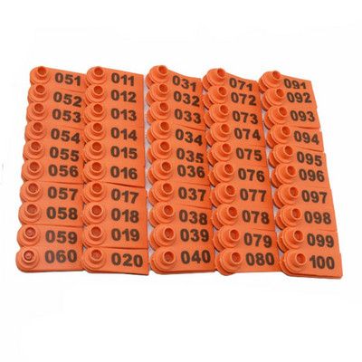 Nr. 1-100 semne de etichetă pentru ureche de oaie cu cuvântul ureche, tastare cu laser, cercei cu cap de cupru, carte de identificare pentru animale de fermă, etichetă pentru ureche de oaie