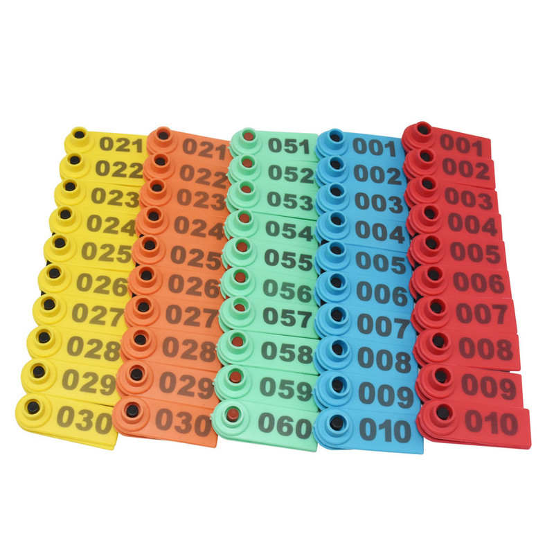 Nr. 1-100 semne de etichetă pentru ureche de oaie cu cuvântul ureche, tastare cu laser, cercei cu cap de cupru, carte de identificare pentru animale de fermă, etichetă pentru ureche de oaie