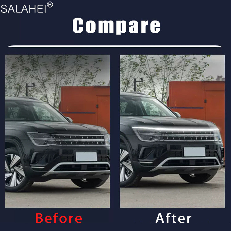 Start-Scan LED Capota Auto Atmosferă Bandă de lumină Bară Flexibilă Decorativă Ambientală Neon DRL Lampă Lumină de zi 12V Accesoriu