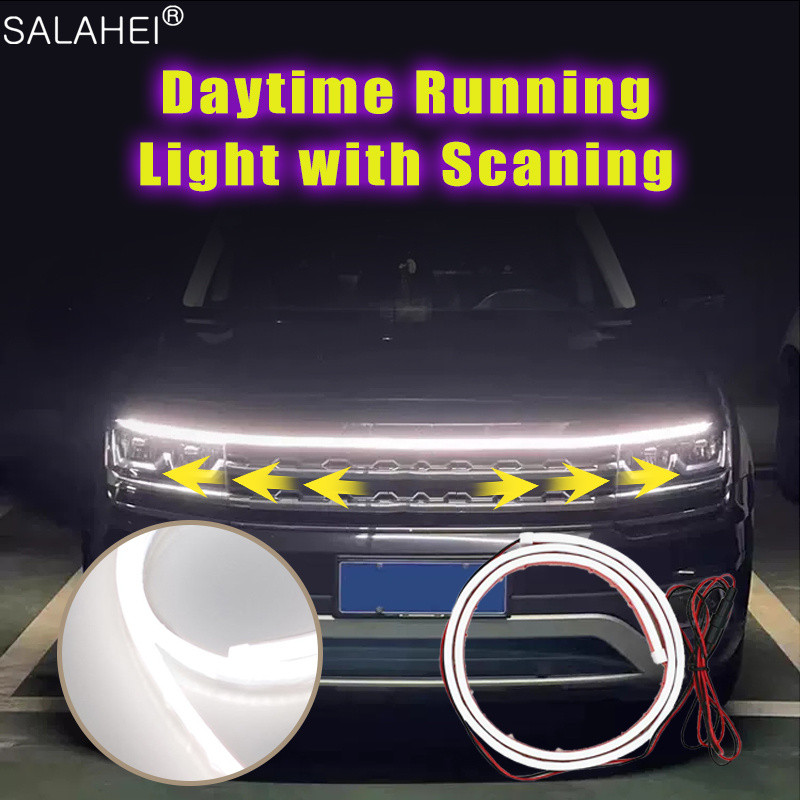 Start-Scan LED Capota Auto Atmosferă Bandă de lumină Bară Flexibilă Decorativă Ambientală Neon DRL Lampă Lumină de zi 12V Accesoriu