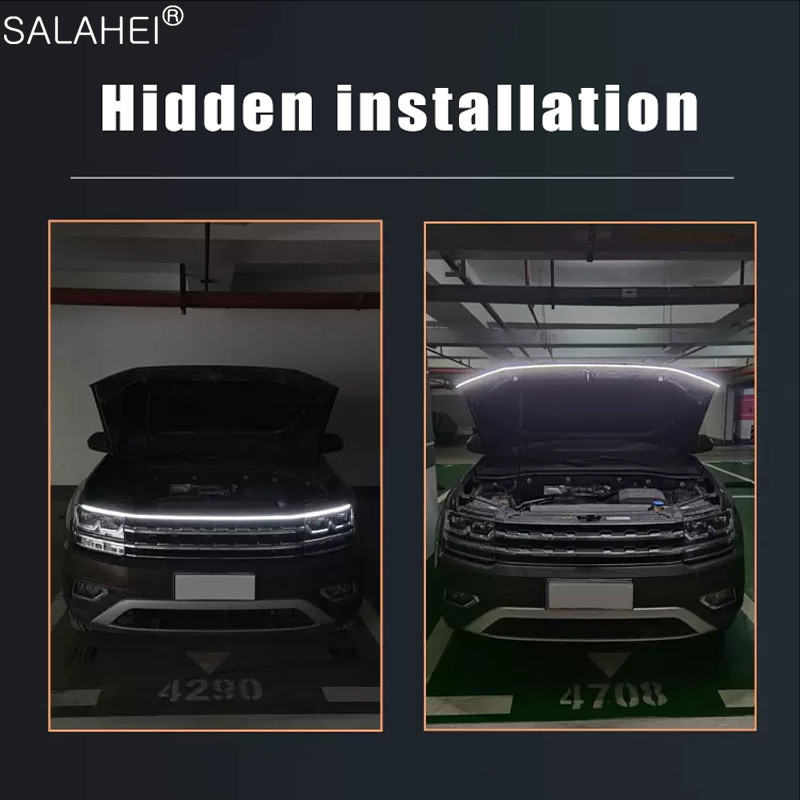 Start-Scan LED Capota Auto Atmosferă Bandă de lumină Bară Flexibilă Decorativă Ambientală Neon DRL Lampă Lumină de zi 12V Accesoriu