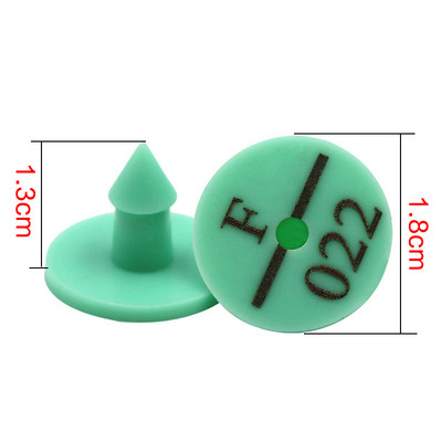 100 buc. Semne de etichetă pentru urechi de iepure de oaie cu cercei de tastare cu laser pentru ureche, 4 culori, card de identificare pentru animale de fermă