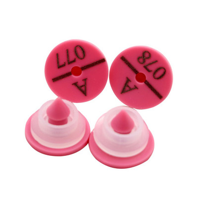 100 buc. Semne de etichetă pentru urechi de iepure de oaie cu cercei de tastare cu laser pentru ureche, 4 culori, card de identificare pentru animale de fermă