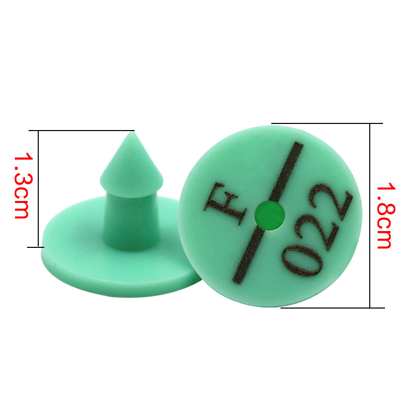 100 buc. Semne de etichetă pentru urechi de iepure de oaie cu cercei de tastare cu laser pentru ureche, 4 culori, card de identificare pentru animale de fermă