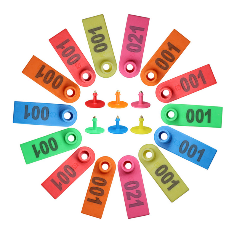 20KOM Koza Ovca Zec Svinja Ušna markica s riječju Ear Laser Tipkanje Bakrene naušnice s glavom 6 boja Identifikacijska kartica domaćih životinja