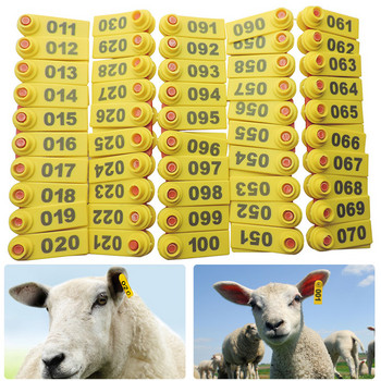 100 Sets Livestock Βοοειδή Αγελάδα Σημάδια αυτιού Αριθμός με αυτί Word Tags Πληκτρολογώντας χάλκινα σκουλαρίκια κεφαλής Πένσα αυτιού για ζώα φάρμας Κλιπ